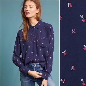 Rails Cherry Button Down Top